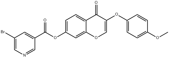 3-(4-methoxyphenoxy)-4-oxo-4H-chromen-7-yl 5-bromonicotinate Structure