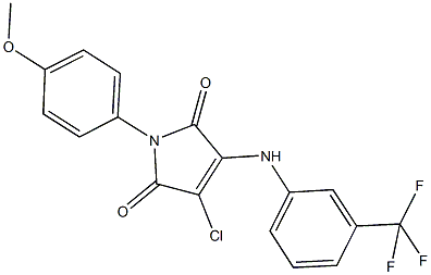 3-chloro-1-(4-methoxyphenyl)-4-[3-(trifluoromethyl)anilino]-1H-pyrrole-2,5-dione 구조식 이미지