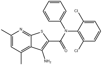 3-Amino-2-[N-(2,6-dichlorophenyl)-N-phenylcarbamoyl]-4,6-dimethylthieno[2,3-b]pyridine Structure