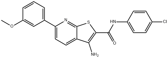 3-amino-N-(4-chlorophenyl)-6-(3-methoxyphenyl)thieno[2,3-b]pyridine-2-carboxamide Structure
