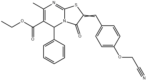 ethyl 2-[4-(cyanomethoxy)benzylidene]-7-methyl-3-oxo-5-phenyl-2,3-dihydro-5H-[1,3]thiazolo[3,2-a]pyrimidine-6-carboxylate Structure