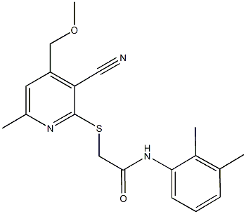 2-{[3-cyano-4-(methoxymethyl)-6-methyl-2-pyridinyl]sulfanyl}-N-(2,3-dimethylphenyl)acetamide Structure