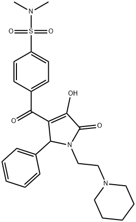 4-{[4-hydroxy-5-oxo-2-phenyl-1-(2-piperidin-1-ylethyl)-2,5-dihydro-1H-pyrrol-3-yl]carbonyl}-N,N-dimethylbenzenesulfonamide Structure