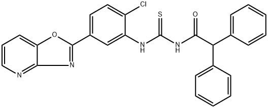 N-(2-chloro-5-[1,3]oxazolo[4,5-b]pyridin-2-ylphenyl)-N'-(diphenylacetyl)thiourea Structure