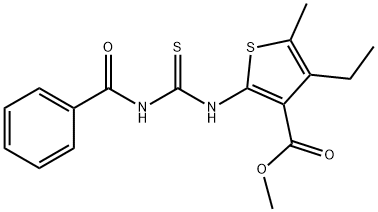 methyl 2-{[(benzoylamino)carbothioyl]amino}-4-ethyl-5-methyl-3-thiophenecarboxylate Structure