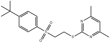 2-({2-[(4-tert-butylphenyl)sulfonyl]ethyl}sulfanyl)-4,6-dimethylpyrimidine 구조식 이미지