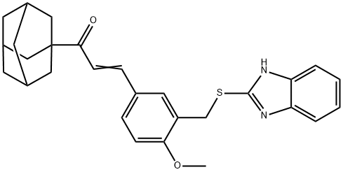 1-(1-adamantyl)-3-{3-[(1H-benzimidazol-2-ylsulfanyl)methyl]-4-methoxyphenyl}-2-propen-1-one 구조식 이미지