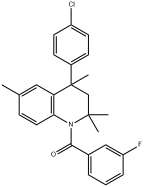 4-(4-chlorophenyl)-1-(3-fluorobenzoyl)-2,2,4,6-tetramethyl-1,2,3,4-tetrahydroquinoline Structure