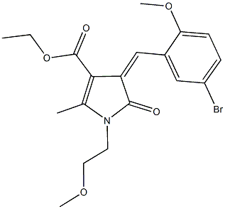 ethyl 4-(5-bromo-2-methoxybenzylidene)-1-(2-methoxyethyl)-2-methyl-5-oxo-4,5-dihydro-1H-pyrrole-3-carboxylate Structure