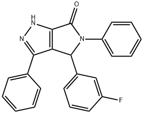 4-(3-fluorophenyl)-3,5-diphenyl-4,5-dihydropyrrolo[3,4-c]pyrazol-6(1H)-one 구조식 이미지