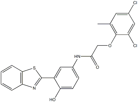 N-[3-(1,3-benzothiazol-2-yl)-4-hydroxyphenyl]-2-(2,4-dichloro-6-methylphenoxy)acetamide Structure