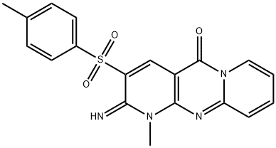 2-imino-1-methyl-3-[(4-methylphenyl)sulfonyl]-1,2-dihydro-5H-dipyrido[1,2-a:2,3-d]pyrimidin-5-one Structure