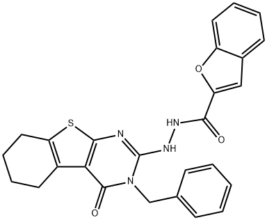 N'-(3-benzyl-4-oxo-3,4,5,6,7,8-hexahydro[1]benzothieno[2,3-d]pyrimidin-2-yl)-1-benzofuran-2-carbohydrazide Structure