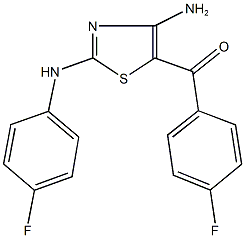 [4-amino-2-(4-fluoroanilino)-1,3-thiazol-5-yl](4-fluorophenyl)methanone 구조식 이미지