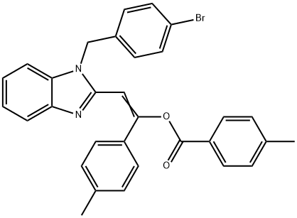 2-[1-(4-bromobenzyl)-1H-benzimidazol-2-yl]-1-(4-methylphenyl)vinyl 4-methylbenzoate 구조식 이미지