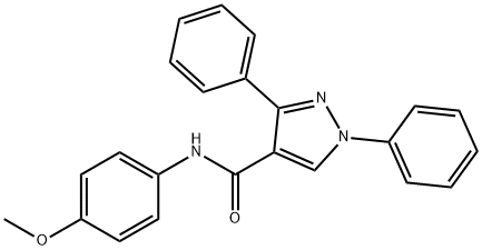 N-(4-methoxyphenyl)-1,3-diphenyl-1H-pyrazole-4-carboxamide 구조식 이미지