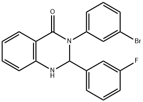 3-(3-bromophenyl)-2-(3-fluorophenyl)-2,3-dihydro-4(1H)-quinazolinone Structure