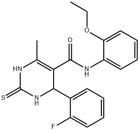 N-(2-ethoxyphenyl)-4-(2-fluorophenyl)-6-methyl-2-thioxo-1,2,3,4-tetrahydropyrimidine-5-carboxamide 구조식 이미지