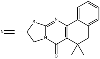 6,6-dimethyl-7-oxo-5,7,9,10-tetrahydro-6H-benzo[h][1,3]thiazolo[2,3-b]quinazoline-10-carbonitrile 구조식 이미지