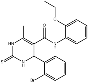 4-(2-bromophenyl)-N-(2-ethoxyphenyl)-6-methyl-2-thioxo-1,2,3,4-tetrahydropyrimidine-5-carboxamide Structure