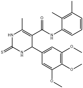 N-(2,3-dimethylphenyl)-6-methyl-2-thioxo-4-(3,4,5-trimethoxyphenyl)-1,2,3,4-tetrahydropyrimidine-5-carboxamide 구조식 이미지