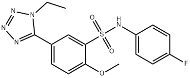 5-(1-ethyl-1H-tetraazol-5-yl)-N-(4-fluorophenyl)-2-methoxybenzenesulfonamide Structure