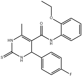 N-(2-ethoxyphenyl)-4-(4-fluorophenyl)-6-methyl-2-thioxo-1,2,3,4-tetrahydropyrimidine-5-carboxamide Structure