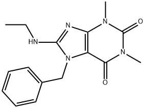 7-benzyl-8-(ethylamino)-1,3-dimethyl-3,7-dihydro-1H-purine-2,6-dione 구조식 이미지