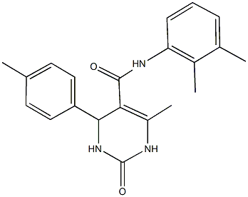 N-(2,3-dimethylphenyl)-6-methyl-4-(4-methylphenyl)-2-oxo-1,2,3,4-tetrahydro-5-pyrimidinecarboxamide 구조식 이미지