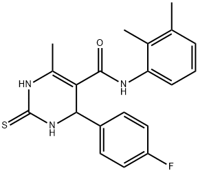 N-(2,3-dimethylphenyl)-4-(4-fluorophenyl)-6-methyl-2-thioxo-1,2,3,4-tetrahydropyrimidine-5-carboxamide 구조식 이미지