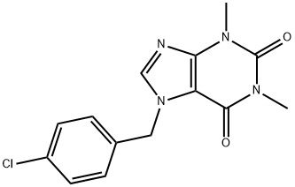 7-[(4-chlorophenyl)methyl]-1,3-dimethyl-3,7-dihydro-1H-purine-2,6-dione Structure