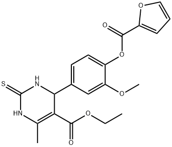 ethyl 4-[4-(2-furoyloxy)-3-methoxyphenyl]-6-methyl-2-thioxo-1,2,3,4-tetrahydro-5-pyrimidinecarboxylate Structure