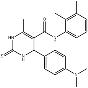 4-[4-(dimethylamino)phenyl]-N-(2,3-dimethylphenyl)-6-methyl-2-thioxo-1,2,3,4-tetrahydropyrimidine-5-carboxamide 구조식 이미지