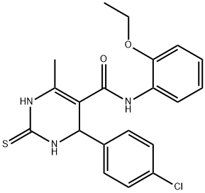 4-(4-chlorophenyl)-N-(2-ethoxyphenyl)-6-methyl-2-thioxo-1,2,3,4-tetrahydropyrimidine-5-carboxamide Structure