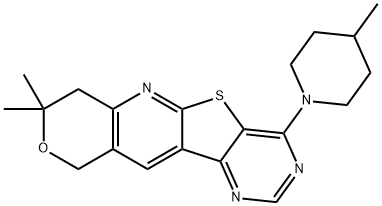 8,8-dimethyl-4-(4-methyl-1-piperidinyl)-7,10-dihydro-8H-pyrano[3'',4'':5',6']pyrido[3',2':4,5]thieno[3,2-d]pyrimidine Structure