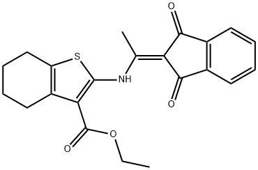 ethyl 2-{[1-(1,3-dioxo-1,3-dihydro-2H-inden-2-ylidene)ethyl]amino}-4,5,6,7-tetrahydro-1-benzothiophene-3-carboxylate Structure