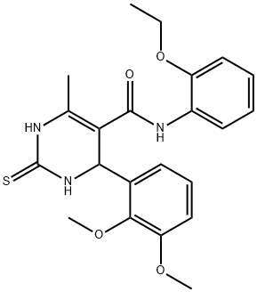 4-(2,3-dimethoxyphenyl)-N-(2-ethoxyphenyl)-6-methyl-2-thioxo-1,2,3,4-tetrahydropyrimidine-5-carboxamide 구조식 이미지