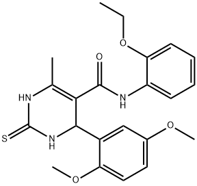 4-(2,5-dimethoxyphenyl)-N-(2-ethoxyphenyl)-6-methyl-2-thioxo-1,2,3,4-tetrahydropyrimidine-5-carboxamide Structure