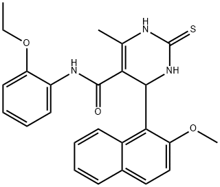 N-(2-ethoxyphenyl)-4-(2-methoxy-1-naphthyl)-6-methyl-2-thioxo-1,2,3,4-tetrahydropyrimidine-5-carboxamide 구조식 이미지