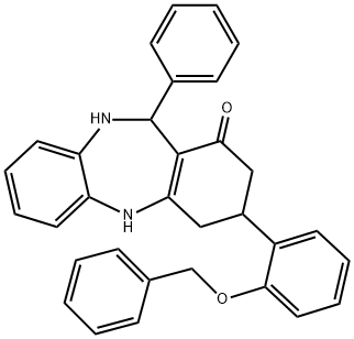 3-[2-(benzyloxy)phenyl]-11-phenyl-2,3,4,5,10,11-hexahydro-1H-dibenzo[b,e][1,4]diazepin-1-one Structure