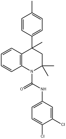 N-(3,4-dichlorophenyl)-2,2,4-trimethyl-4-(4-methylphenyl)-3,4-dihydro-1(2H)-quinolinecarboxamide 구조식 이미지