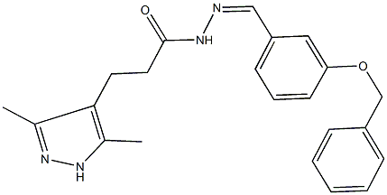 N'-[3-(benzyloxy)benzylidene]-3-(3,5-dimethyl-1H-pyrazol-4-yl)propanohydrazide 구조식 이미지