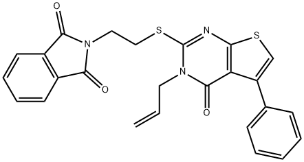 2-{2-[(3-allyl-4-oxo-5-phenyl-3,4-dihydrothieno[2,3-d]pyrimidin-2-yl)sulfanyl]ethyl}-1H-isoindole-1,3(2H)-dione 구조식 이미지