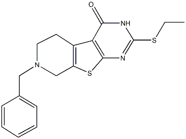 7-benzyl-2-(ethylsulfanyl)-5,6,7,8-tetrahydropyrido[4',3':4,5]thieno[2,3-d]pyrimidin-4(3H)-one Structure