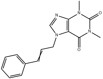 7-cinnamyl-1,3-dimethyl-3,7-dihydro-1H-purine-2,6-dione Structure