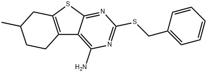 2-(benzylsulfanyl)-7-methyl-5,6,7,8-tetrahydro[1]benzothieno[2,3-d]pyrimidin-4-ylamine 구조식 이미지