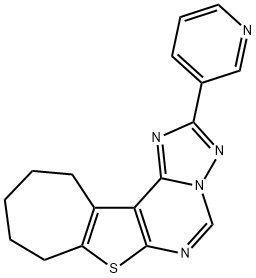 2-pyridin-3-yl-9,10,11,12-tetrahydro-8H-cyclohepta[4,5]thieno[3,2-e][1,2,4]triazolo[1,5-c]pyrimidine 구조식 이미지