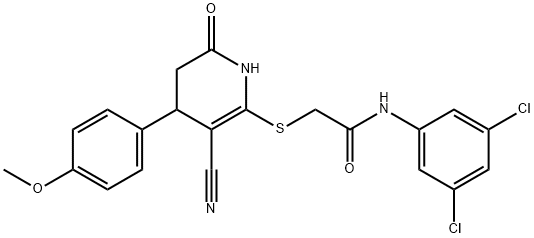 2-{[3-cyano-4-(4-methoxyphenyl)-6-oxo-1,4,5,6-tetrahydro-2-pyridinyl]sulfanyl}-N-(3,5-dichlorophenyl)acetamide Structure