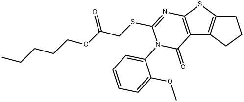 pentyl {[3-(2-methoxyphenyl)-4-oxo-3,5,6,7-tetrahydro-4H-cyclopenta[4,5]thieno[2,3-d]pyrimidin-2-yl]sulfanyl}acetate Structure