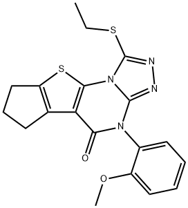 1-(ethylsulfanyl)-4-(2-methoxyphenyl)-7,8-dihydro-6H-cyclopenta[4,5]thieno[3,2-e][1,2,4]triazolo[4,3-a]pyrimidin-5(4H)-one Structure